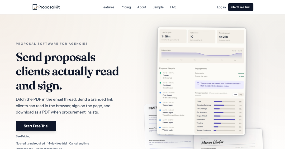 ProposalKit.io landing page