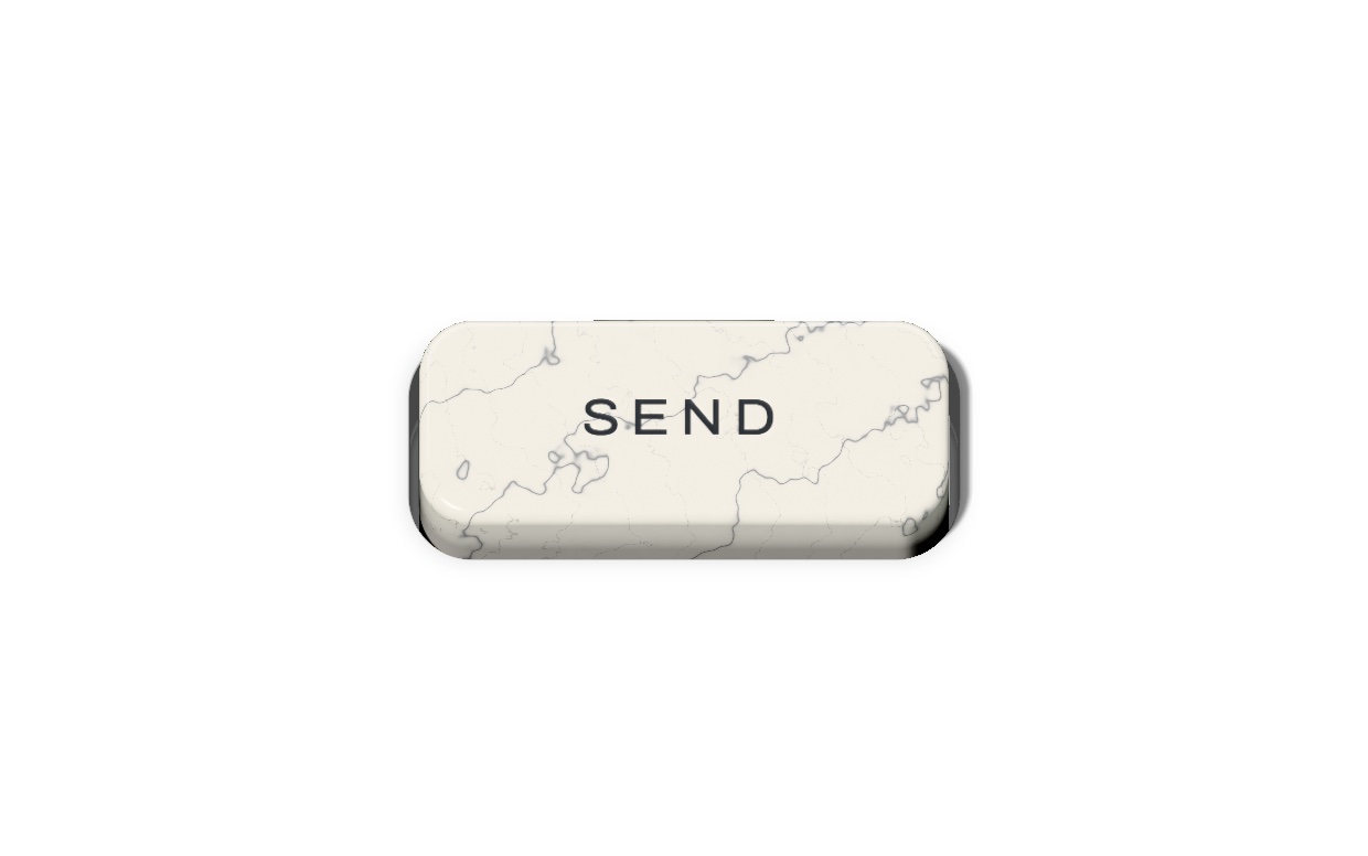A marble push button standing in a well cut into the page